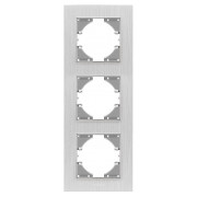 Рамка 3-місна вертикальна BINERA срібний алюміній, VIDEX міні-фото