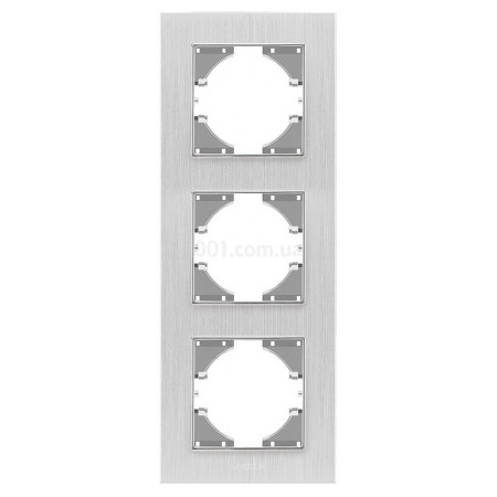 Рамка 3-місна вертикальна BINERA срібний алюміній, VIDEX (VF-BNFRA3V-SL) фото