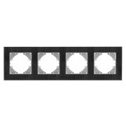 Рамка 4-місна горизонтальна BINERA чорний алюміній, VIDEX міні-фото