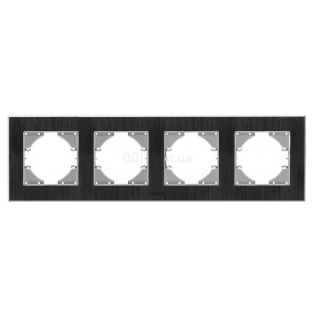 Рамка 4-местная горизонтальная BINERA черный алюминий, VIDEX (VF-BNFRA4H-B) фото