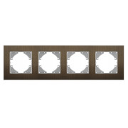 Рамка 4-місна горизонтальна BINERA шоколадний алюміній, VIDEX міні-фото