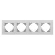 Рамка 4-місна горизонтальна BINERA срібний алюміній, VIDEX міні-фото