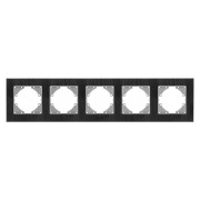 Рамка 5-місна горизонтальна BINERA чорний алюміній, VIDEX міні-фото