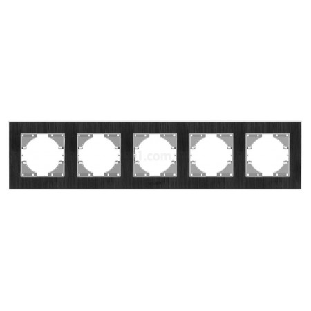 Рамка 5-місна горизонтальна BINERA чорний алюміній, VIDEX (VF-BNFRA5H-B) фото
