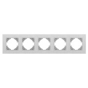 Рамка 5-місна горизонтальна BINERA срібний алюміній, VIDEX міні-фото