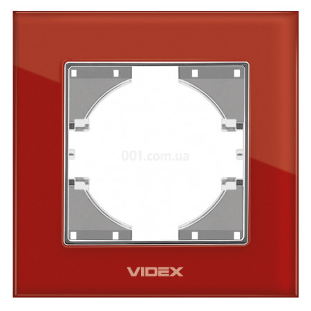 Рамка 1-местная горизонтальная BINERA красное стекло, VIDEX (VF-BNFRG1H-RD) фото