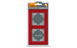 Рамка 2-місна горизонтальна BINERA червоне скло, VIDEX зображення 2 (упаковка)