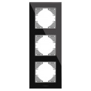 Рамка 3-місна вертикальна BINERA чорне скло, VIDEX міні-фото
