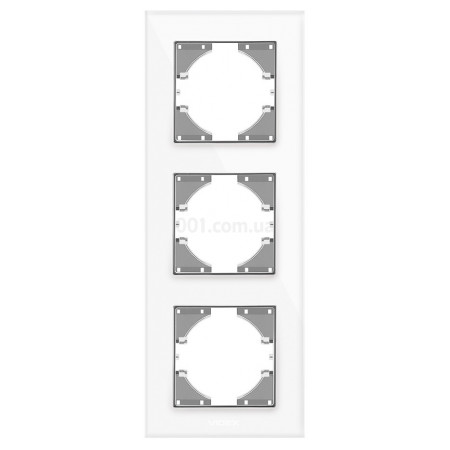 Рамка 3-местная вертикальная BINERA белое стекло, VIDEX (VF-BNFRG3V-W) фото