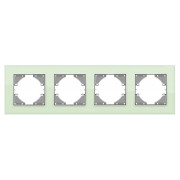 Рамка 4-місна горизонтальна BINERA зелене скло, VIDEX міні-фото