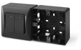 Коробка накладного монтажу одинарна BINERA чорний графіт, VIDEX зображення 4