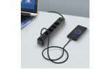 Сетевой удлинитель с заземлением 4 гнезда 3м (3×1.5 мм²) USB(QC3.0) +USB-C(PD18W) 3.4А с кнопкой черный ONCORD, VIDEX изображение 11 (применение)