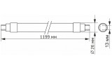 Светодиодная (LED) фитолампа T8F 1200мм 18Вт, VIDEX изображение 5 (габаритные размеры)