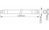 Світлодіодна (LED) фітолампа T8F 1200мм 18Вт, VIDEX зображення 5 (габаритні розміри)