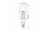 Светодиодная (LED) лампа Filament C37F 6Вт E14 3000K, VIDEX изображение 3 (габаритные размеры)