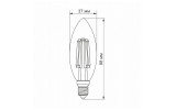 Світлодіодна (LED) лампа Filament C37F 6Вт E14 3000K, VIDEX зображення 3 (габаритні розміри)