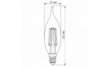 Світлодіодна (LED) лампа Filament C37Ft 6Вт E14 4100K, VIDEX зображення 3 (габаритні розміри)