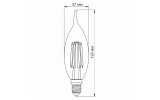 Светодиодная (LED) лампа Filament C37FtA 6Вт E14 2200K бронза, VIDEX изображение 4 (габаритные размеры)