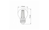 Светодиодная (LED) лампа Filament G45FA 6Вт E27 2200K бронза, VIDEX изображение 3 (габаритные размеры)