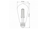 Світлодіодна (LED) лампа Filament ST64FAD 6Вт E27 2200K димерна бронза, VIDEX зображення 4 (габаритні розміри)