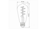 Светодиодная (LED) лампа Filament ST64FASD 5Вт E27 2200K диммерная бронза, VIDEX изображение 5 (габаритные размеры)