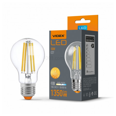 Светодиодная (LED) лампа Filament A60F 10Вт E27 4100K, VIDEX (VL-A60F-10274) фото
