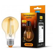 Светодиодная (LED) лампа Filament A60FA 10Вт E27 2200K бронза, VIDEX мини-фото