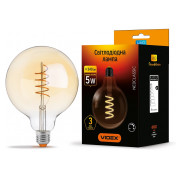 Светодиодная (LED) лампа Filament G125FASD 5Вт E27 2200K диммерная бронза, VIDEX мини-фото