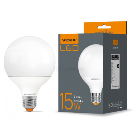 Світлодіодна (LED) лампа G95e 15Вт E27 4100K, VIDEX (VL-G95e-15274) фото