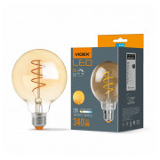 Світлодіодна (LED) лампа Filament G95FASD 5Вт E27 2200K димерна бронза, VIDEX міні-фото