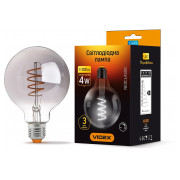 Светодиодная (LED) лампа Filament G95FGD 4Вт E27 2100K диммерная графит, VIDEX мини-фото