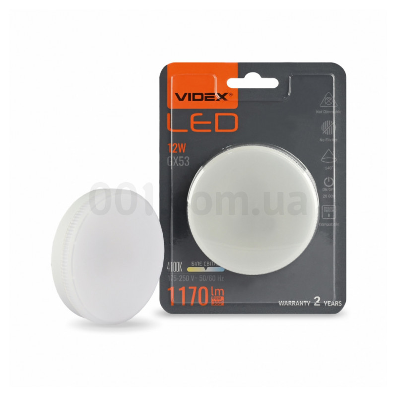 Светодиодная (LED) лампа GX53 12Вт 4100K 220V VIDEX (VL-GX53-12534 ...