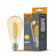 Світлодіодна (LED) лампа Filament ST64FAD 6Вт E27 2200K димерна бронза, VIDEX міні-фото