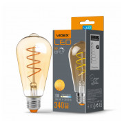 Светодиодная (LED) лампа Filament ST64FASD 5Вт E27 2200K диммерная бронза, VIDEX мини-фото