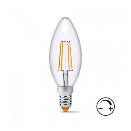 Світлодіодна (LED) лампа Filament C37FD 4Вт 4100K E14 димерна, VIDEX (VL-C37FD-04144) фото