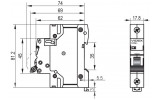 Автоматический выключатель RESIST RS6 1p 6А С 6кА, VIDEX изображение 4 (габаритные размеры)