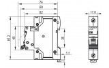 Автоматический выключатель RESIST RS6 1p 63А С 6кА, VIDEX изображение 4 (габаритные размеры)
