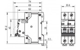 Автоматический выключатель RESIST RS6 2p 63А С 6кА, VIDEX изображение 4 (габаритные размеры)