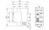 Диференційне реле (ПЗВ) RESIST АС 2p 63А 30мА 10кА, VIDEX зображення 4 (габаритні розміри)