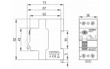 Дифференциальное реле (УЗО) RESIST АС 2p 40А 30мА 10кА, VIDEX изображение 4 (габаритные размеры)
