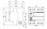 Дифференциальное реле (УЗО) RESIST АС 4p 40А 30мА 10кА, VIDEX изображение 4 (габаритные размеры)