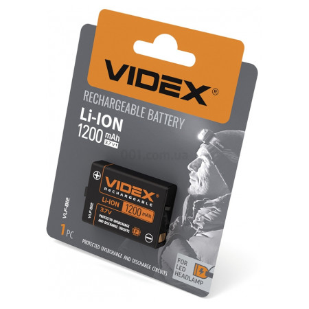 Аккумулятор Li-ion VLF-B12 (захист) 1200mAh упаковка blister card 1 шт., VIDEX фото