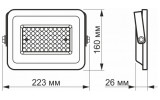 Прожектор світлодіодний (LED) F2e 50Вт 5000лм 5000K IP65 білий, VIDEX зображення 5 (габаритні розміри)