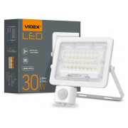 Прожектор светодиодный (LED) F2e 30Вт 3000лм 5000K IP65 с датчиком движения и освещенности белый, VIDEX мини-фото