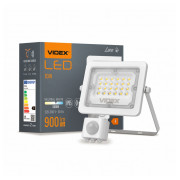 Прожектор светодиодный (LED) F2e 10Вт 900лм 5000K IP65 с датчиком движения и освещенности белый, VIDEX мини-фото