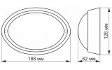 Светильник светодиодный (LED) IP65 овальный 12Вт 1100лм 5000K белый сенсорный, VIDEX изображение 5 (габаритные размеры)