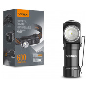 Ліхтарик світлодіодний (LED) портативний VLF-A055H 600лм 5700K чорний, VIDEX міні-фото