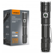 Ліхтарик світлодіодний (LED) портативний VLF-A105Z 1200лм 5000K чорний, VIDEX міні-фото