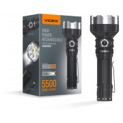 Ліхтарик світлодіодний (LED) портативний VLF-A505C 5500лм 5000K чорний, VIDEX міні-фото