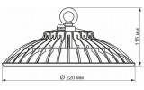 Светильник светодиодный (LED) высотный ХайБэй 50Вт 5000K 7500лм белый, VIDEX изображение 4 (габаритные размеры)